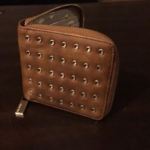 Deux Lux Patina Mini Wallet in the color Cognac